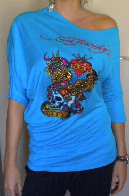 Blue Ed Hardy top