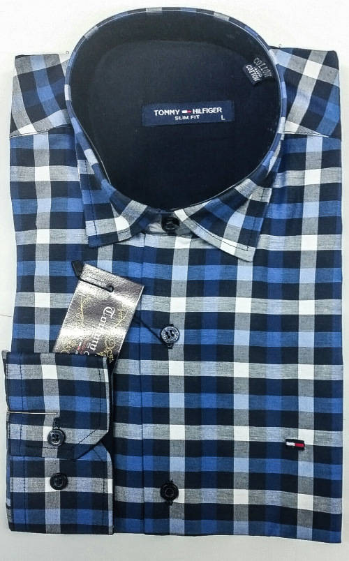TOMMY HILFIGER ORIGNAL L/S SLIM FIT COTTON SHIRT SIZE LARGE !!!!!MARKET VALUE R999.99