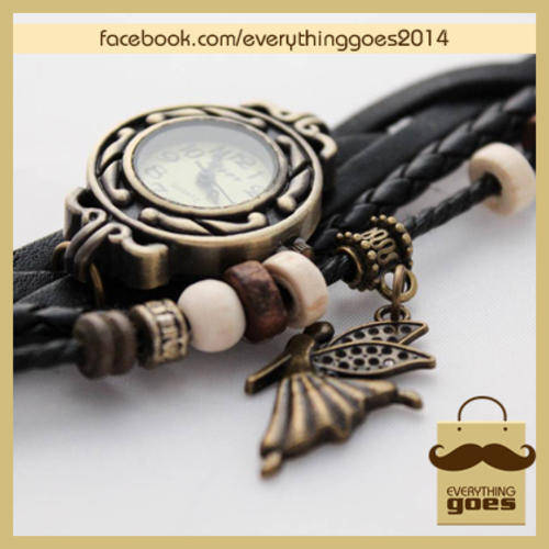 Vintage Ladies Wristwatch - Fairy (Black)