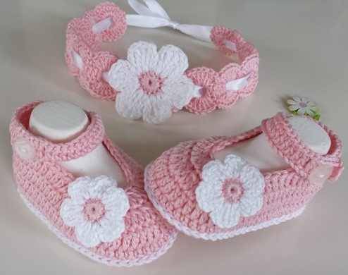 Baby shoe and headband set