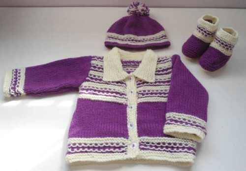 Baby set-Cardigan-hat and shoes.