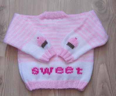 Baby-Toddler 'Cupcake' Cardigan and Hat Set.