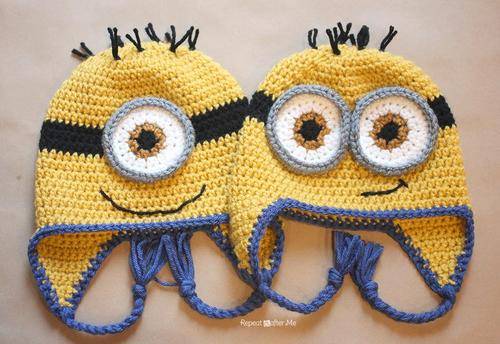 Minion crocheted earflap hat