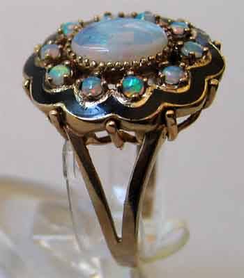 Genuine Australian Opals in 9k Solid Gold Ring