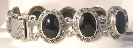 Solid 925 -Sterling Silver, Marcasite Bracelet