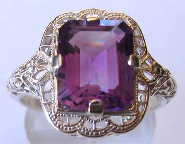 Solid 925 -Sterling Silver and Amethyst  Ring.