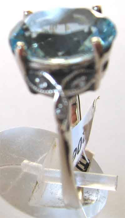 Beautiful -Sterling Silver , Diamonds and Blue topaz - Ring