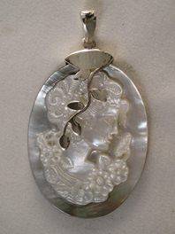 Enchanting Elegant Lady  Cameo Pendant