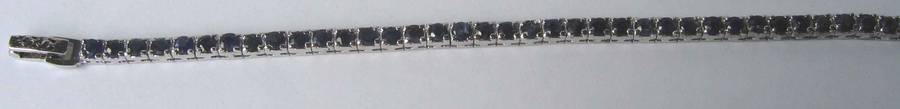 Solid 925 -Sterling Silver and Blue Sapphires tennis-  Bracelet  .
