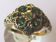 Solid 14ct Yellow God and Genuine Tsavorite Ring