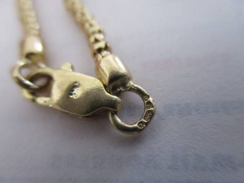 9ct. Solid  Yellow  Gold Necklace with Blue Sapphire and Diamonds