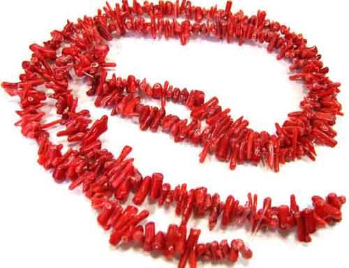 2 Strings of Genuine Red Coral - 42.00 cm Long each.
