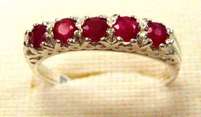 Genuine Rubies in Sterling Silver Eternity Ring.