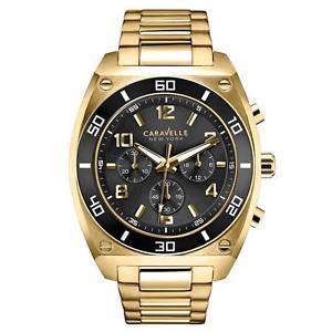 **exclusive** Brand New Caravelle New York Men's 45A111 Analog Display Japanese Quartz Gold Watch