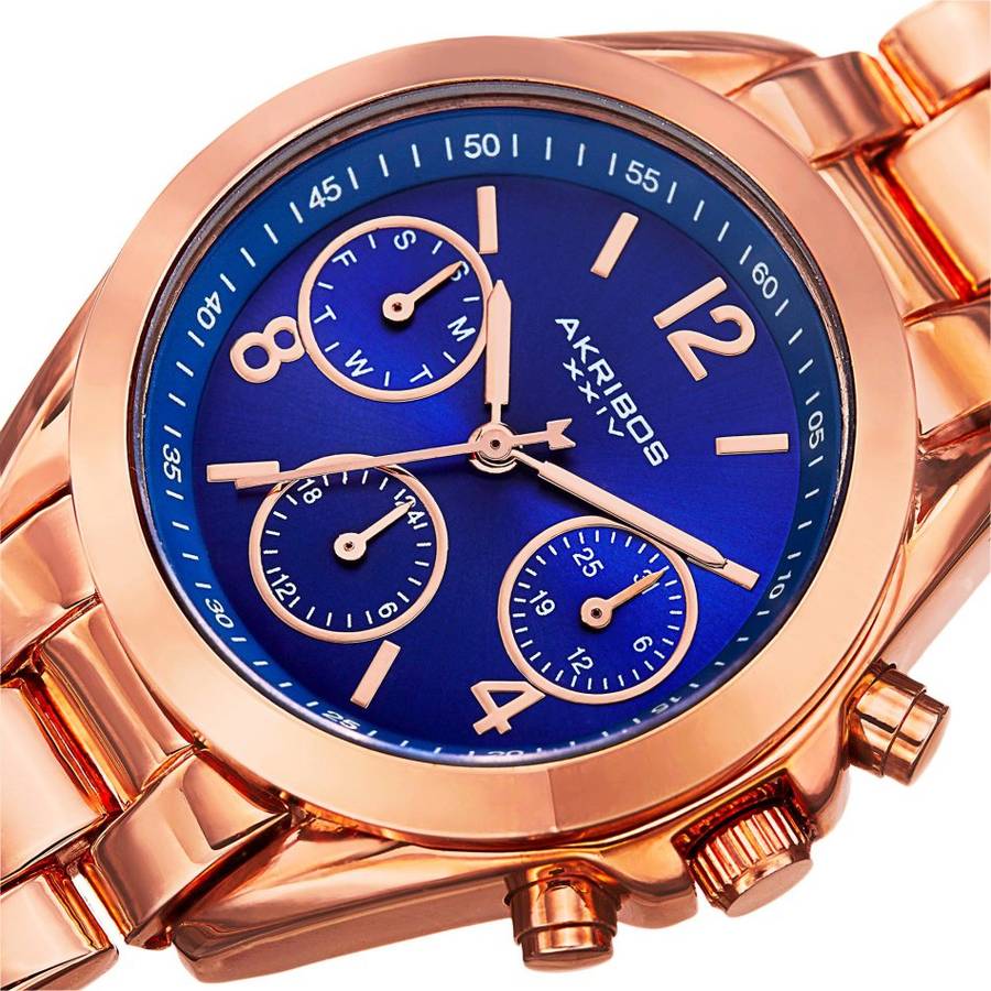 -I LATE ENTRY I- AKRIBOS XXIV® WOMEN'S  TWO TONE SWISS QUARTZ WATCH W/ BOX & MANUAL