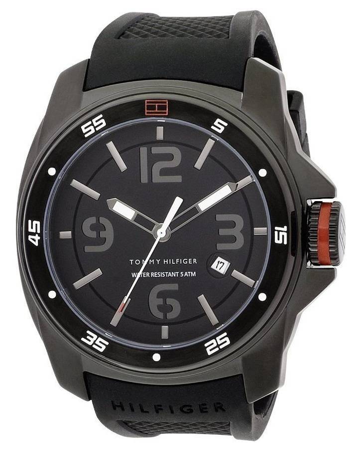 **AUTHENTIC**TOMMY HILFIGER® MENS COOL BLACK SPORT WATCH