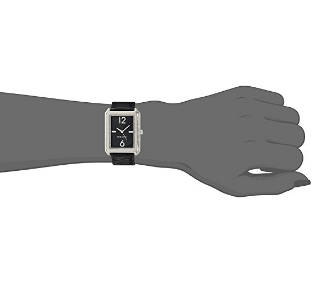 LATE ENTRY GENUINE I NINE WEST® WOMEN SILVER-TONE & BLACK CROCO-GRAIN STRAP WATCH W/  BOX & MANUAL
