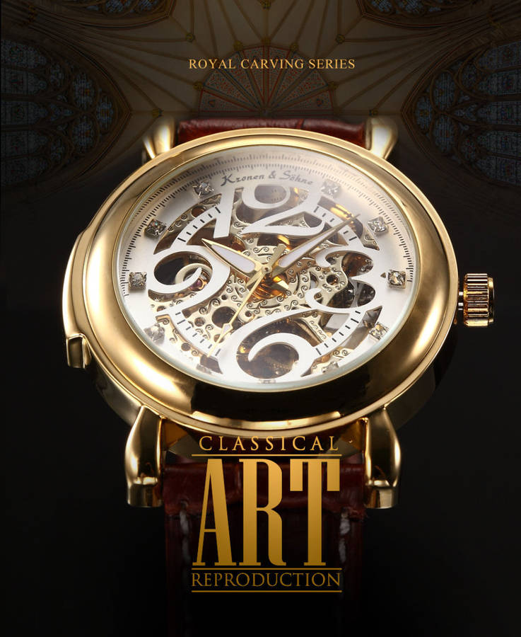 -I Late Entry !!! I GENUINE I- KRONEN & SÖHNE Automatic  Mechanical Crystal Skeleton Dial Watch