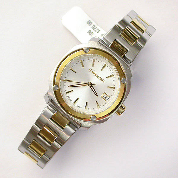 $275 SWISS MILITARY I WENGER I SILVER DIAL 33MM GP/SS TT 100M WR EDGE WATCH- 3 YEAR WARRANTY