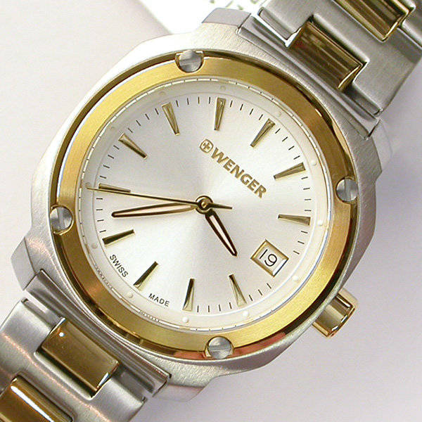 $275 SWISS MILITARY I WENGER I SILVER DIAL 33MM GP/SS TT 100M WR EDGE WATCH- 3 YEAR WARRANTY