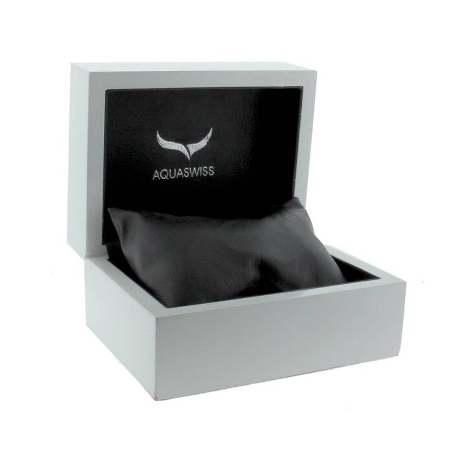 -I Genuine Swiss Watch I- Aquaswiss Men's SWISSport G Silver Bezel White Roman Numeral Watch