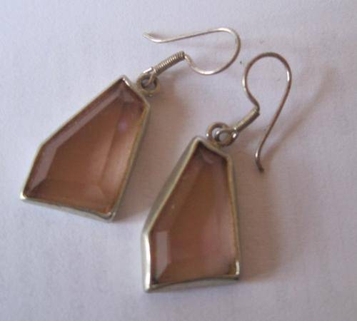 Smoky asymmetric 925 silver earrings