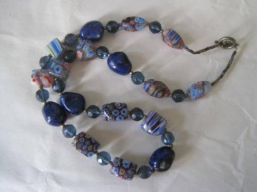 Stunning millefiore beads with blue!!!
