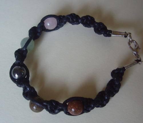 DELIGHTFUL WOVEN BRACELET WITH GENUINE SEMI-PRECIOUS STONES!!