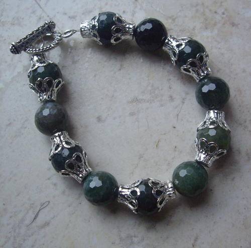 Fabulous faceted Moss Agate bracelet - so beautiful!