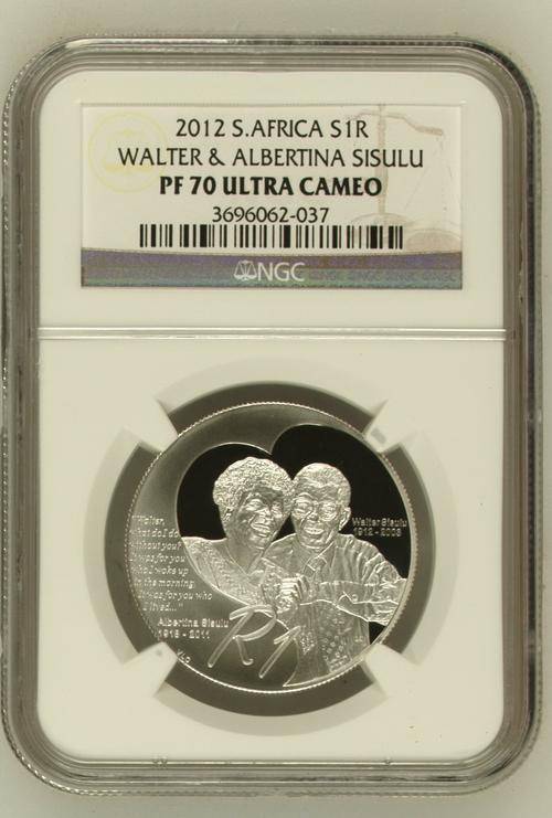 2012 Walter & Albertina Sisulu R1 Silver NGC PF70 # PERFECT #