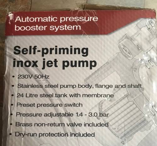 AGPRO SELF PRIMING JET PUMP WITH AUTOMATIC PRESSURE BOOSTER SYSTEM - BRAND NEW