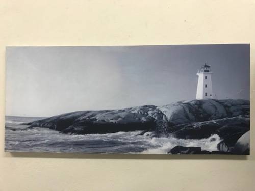 900 x 400 PRINTED CANVAS - LIGHTHOUSE SCENE