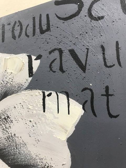 600 x 600 PAINTED CANVAS - TEXTURED FLOWER (#3)