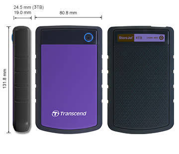 TRANSCEND STOREJET 2TB 2.5'' H3 USB 3.0 HDD - PURPLE