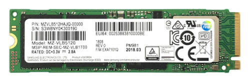 SAMSUNG PM981 512GB M.2 PCIE NVME SSD