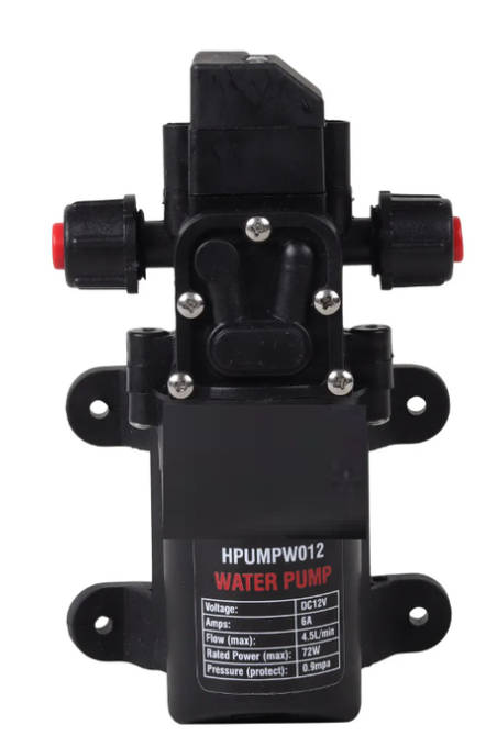 12V Water Pump, Built in Pressure Switch, 4.5L/min, 9 BarSelf-Priming