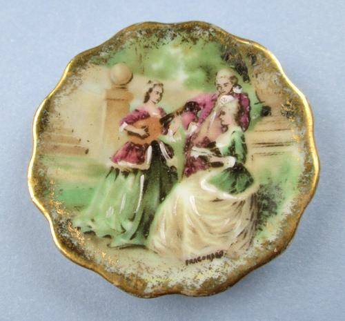 Vintage French Limoges  " Romantic Scene " Mini Plate from Blisful