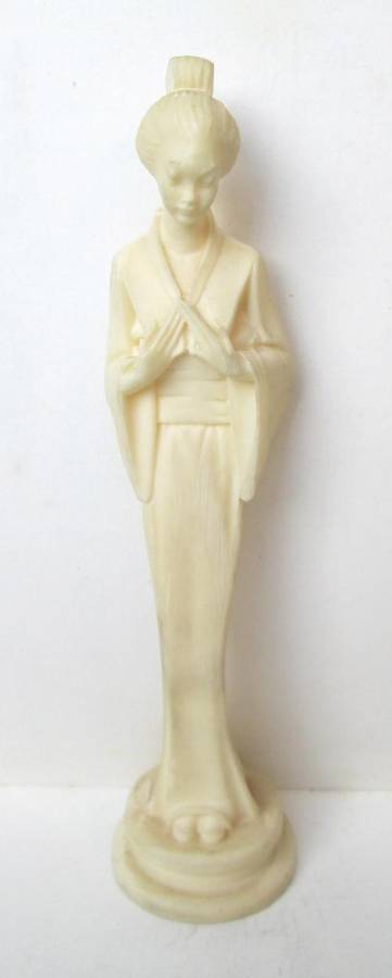 Vintage Resin Japanese Kimono Attired Figurine from Blisful