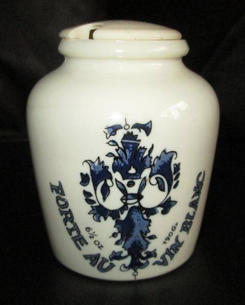 French Lidded Mustard Pot Opaline Glass Grey Poupon Dijon from Blisful