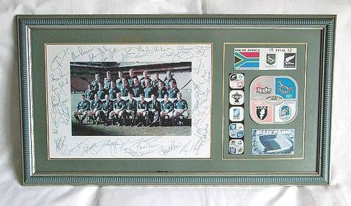 Vintage Glass Framed "Springbok" (1996) World Cup Team from Blisful