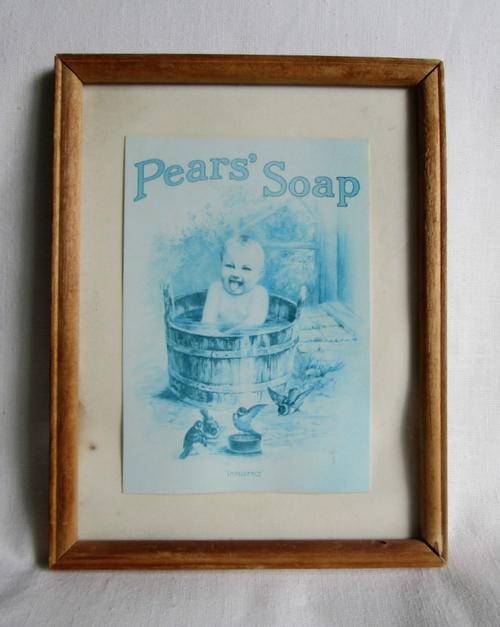 Vintage Glass Framed Advertising Postcard - Pears Soap from Blisful