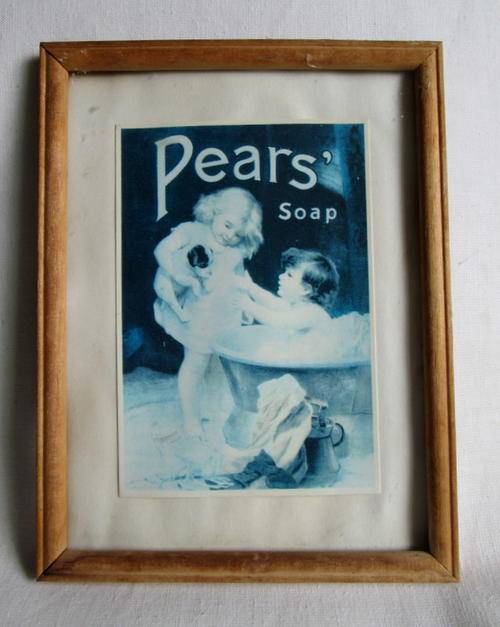Vintage Glass Framed Advertising Postcard - Pears Soap from Blisful