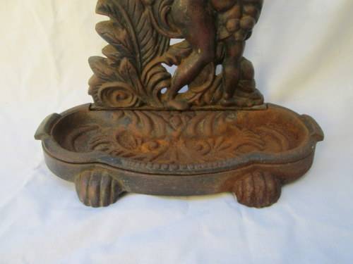 Victorian Cast Iron Cherub Umbrella Stand from Blisful