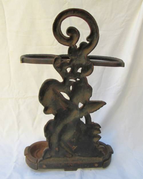 Victorian Cast Iron Cherub Umbrella Stand from Blisful