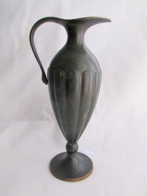 Vintage solid Bronze Judaica Oil Jug from Blisful