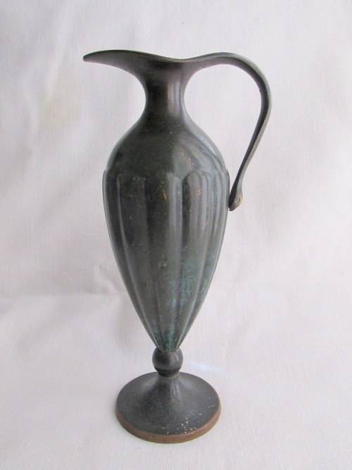 Vintage solid Bronze Judaica Oil Jug from Blisful