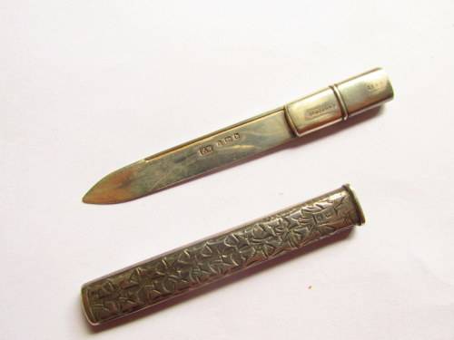 Antquie English Hallmarked Solid Silver Pen/Fruit Knife from BLISFUL