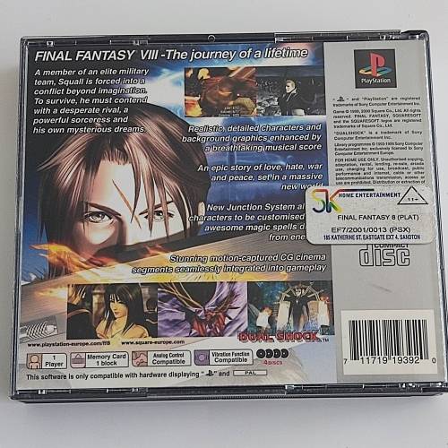 Playstation One Final Fantasy VIII (8) Platinum PAL region
