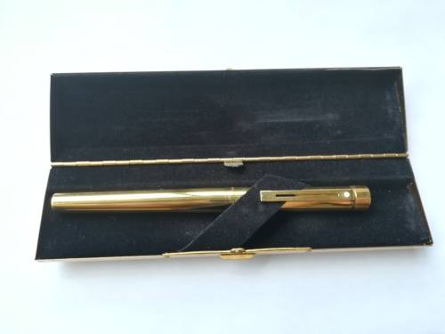 14K Sheaffer Targa Brass fountain pen