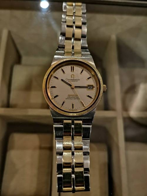 +-25 grams solid 14k Gold!!! Omega Constellation  14k Gold and Stainless Steel.